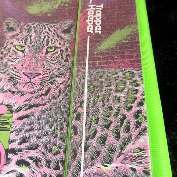 Trapper Keeper Organizer Binder Retro Purple Leopard With Boombox - Picture 3 of 8